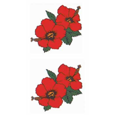 タトゥーシール ハイビスカス(タトゥー・刺青シール)