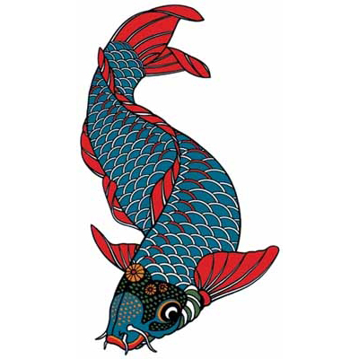 タトゥーシール 青鯉(タトゥー・刺青シール)