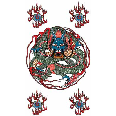 タトゥーシール 火炎龍(タトゥー・刺青シール)
