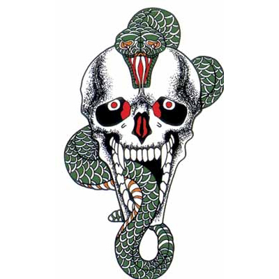 タトゥーシール ドクロ蛇(タトゥー・刺青シール)