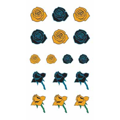 タトゥーシール 黄バラ黒バラ(タトゥー・刺青シール)