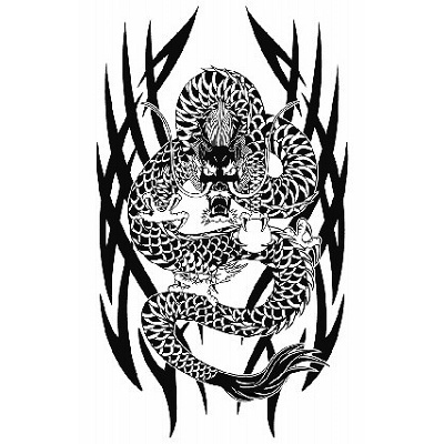 タトゥーシール トライバル・ドラゴン(タトゥー・刺青シール)