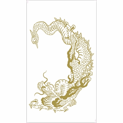 タトゥーシール 黄金龍(タトゥー・刺青シール)