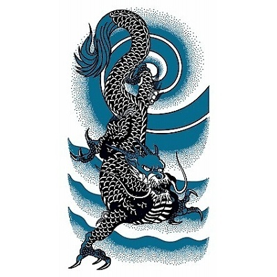タトゥーシール 大型・雷雲龍(タトゥー・刺青シール)