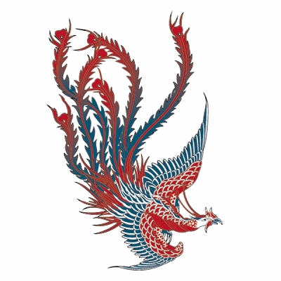 タトゥーシール 赤鳳凰ミニ(タトゥー・刺青シール)