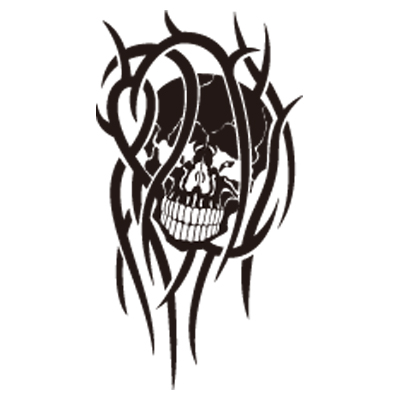 タトゥーシール トライバル骸骨(タトゥー・刺青シール)