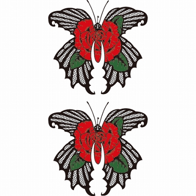 タトゥーシール 薔薇揚羽(タトゥー・刺青シール)