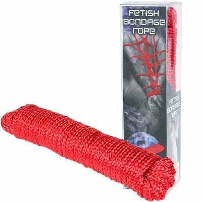 フェティッシュボンデージロープ (レッド)(SM・拘束具)