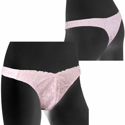 フロントレースエレガントメンズTバックショーツ M ピンク(ランジェリー)