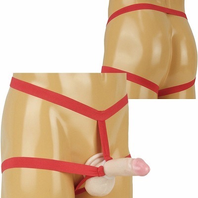 パワーリング付き太もも固定ダブルバンド レッド(ランジェリー)