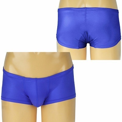 メンズ ウェットストレッチ生地ローライズボクサーパンツ ブルー(ランジェリー)