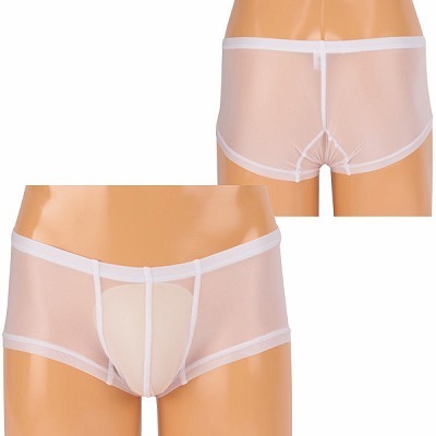 メンズ 極薄ストレッチ生地ローライズボクサーパンツ ホワイト(ランジェリー)