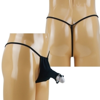 パワーリング付き ふんどし型エレファントGスト ブラック(ランジェリー)