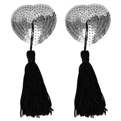 ニップルタッセル (スパンコールハート) 銀(コスチューム)