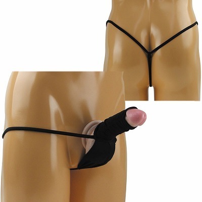 2wayストレッチ 玉包みエレファントGストリング ブラック(ランジェリー)