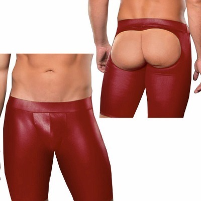 うしろ姿で誘惑男のロングボクサーパンツ レッド(ランジェリー)