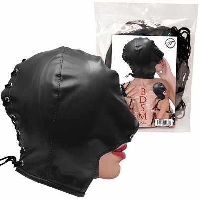 BDSMマスク (ブラック)(SM・拘束具)