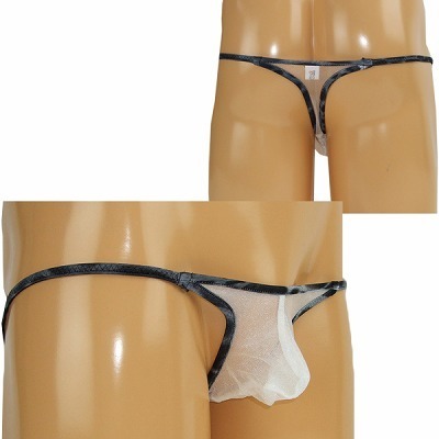 キラキラスケスケアニマルパイピング極小Tバック ホワイト(ランジェリー)