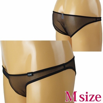 メンズ スケスケ極薄ノーシームハーフバックM ブラック(ランジェリー)