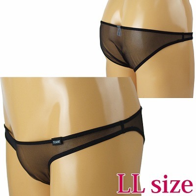 メンズ スケスケ極薄ノーシームハーフバックLL ブラック(ランジェリー)