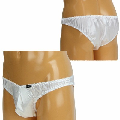 メンズ 光沢ストレッチフルシームフルバック ホワイト(ランジェリー)