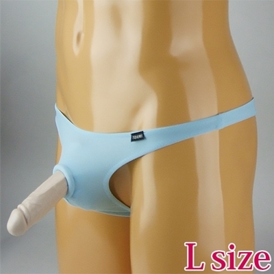 メンズ 2wayストレッチシリコンリング埋め込みTバック ターコイズ L(ランジェリー)