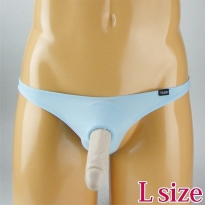 メンズ 2wayストレッチシリコンリング埋め込みフルバック ターコイズ Lサイズ(ランジェリー)