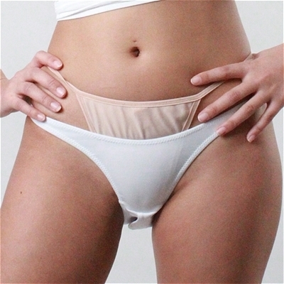 UNISEX ディルド固定シリコンリング付前開きフルバック ホワイト(ランジェリー)