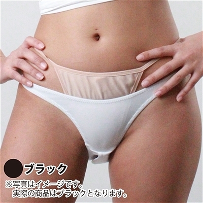UNISEX ディルド固定シリコンリング付前開きフルバック ブラック(ランジェリー)