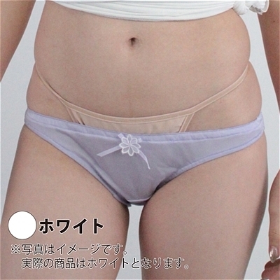 通気性の良い光沢インゴムフルバック (ホワイト)(ランジェリー)