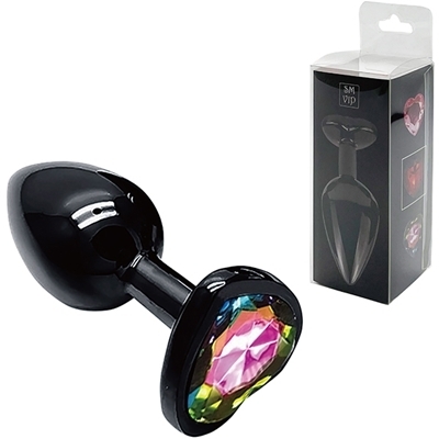 <SM VIP>ブラックハートプラグ (S レインボー)(アナル拡張グッズ)