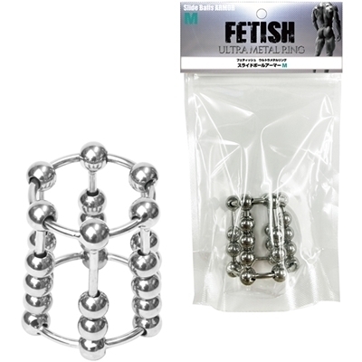 フェティッシュウルトラメタルリング スライドボールアーマー (M)(男性補助グッズ)