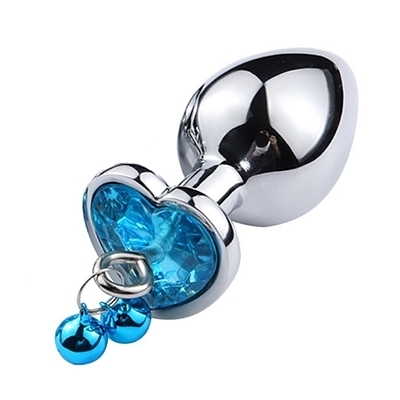 <SM VIP>鈴付きハートプラグ (L ブルー)(アナル拡張グッズ)