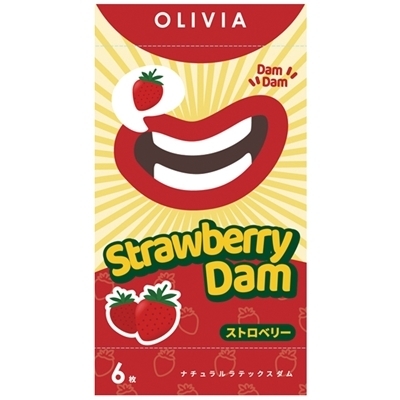 OLIVIA ナチュラル ラテックスダム 6枚入り (ストロベリー)(ジョークグッズ)