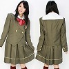カーキ色ブレザー学園制服 M(コスチューム)