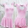 スカート付レオタード(後ろリボン) ピンク BIG(コスチューム)