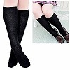 膝下靴下ベタハイソックス 黒 22〜24cm(コスチューム)