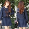 <malymoon>紺×茶クラシック長袖セーラー服(コスチューム)